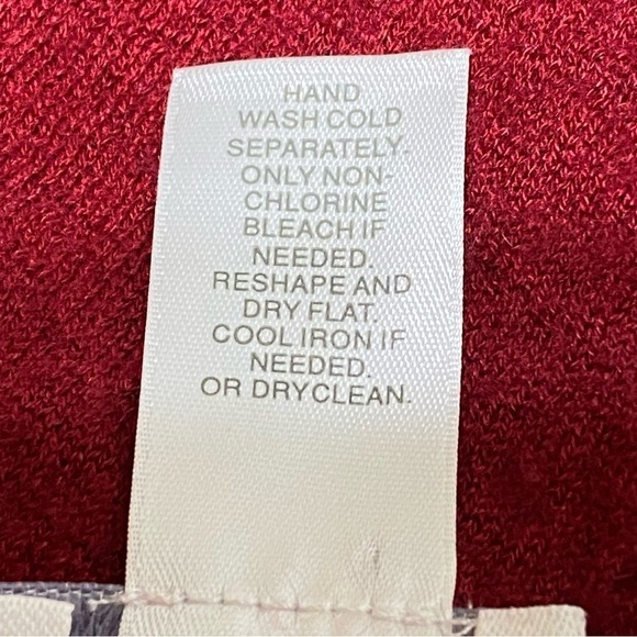 J Jill Cranberry Merino Wool Boho Poncho Sweater Oversized One Size - Picture 6 of 7